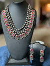 Oxidised Silver plated Necklace earring set