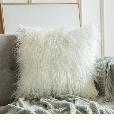 Fur/Long Hair - Plush Throw Pillowcase covers (2pc-18x18in)