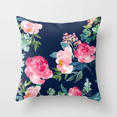 Cotton Floral Print (2pc-18x18in) Throw Pillowcase covers