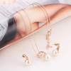 Italian Gold Plated Heart Shaped Pearl Pendant & Earring Jewelry Set