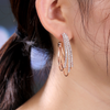 Multi-layer Round Hoop Gold Plated Rhinestone Crystal Earrings