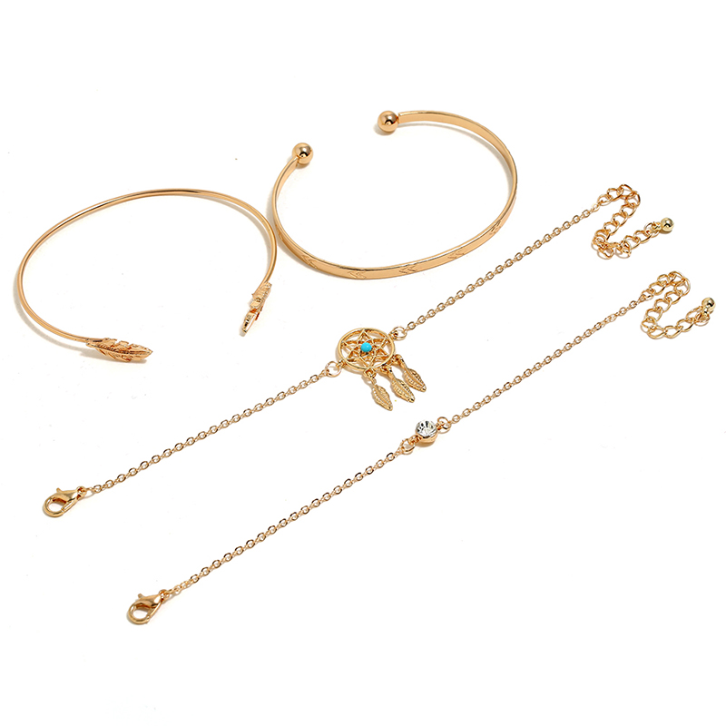 18K Gold Plated Dream Catcher Fashion Bracelet Set