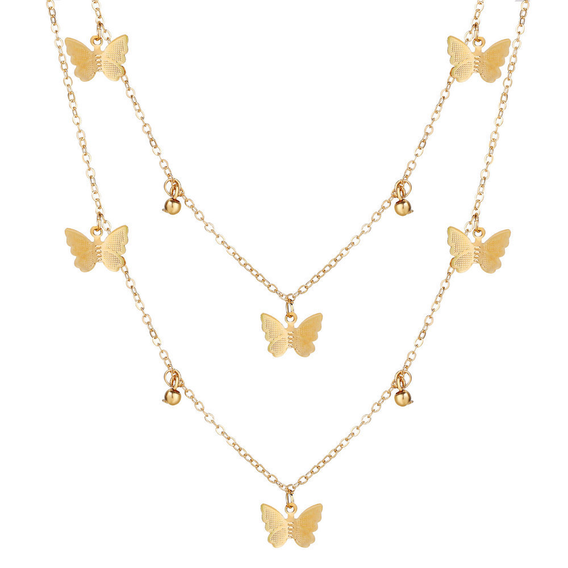 Choker 18k Gold Plated Butterfly Dangling Necklace/Pendant
